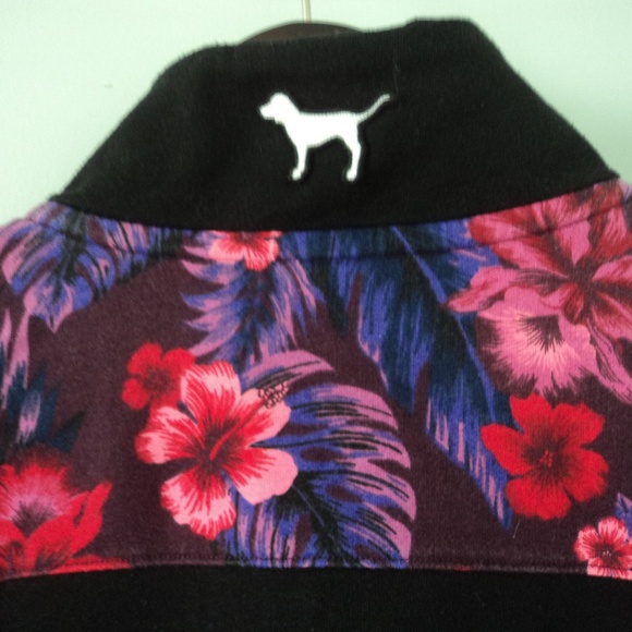 Victoria's Secret PINK Half-Zip Tropical Print Pullover - Picture 3 of 4